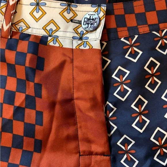 Tory Burch silk patchwork wide leg pants - Picture 3 of 7